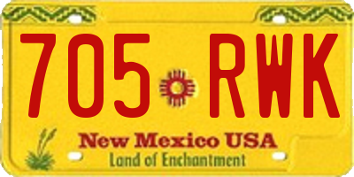 NM license plate 705RWK