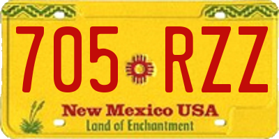 NM license plate 705RZZ