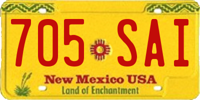 NM license plate 705SAI