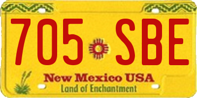NM license plate 705SBE