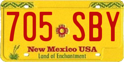 NM license plate 705SBY