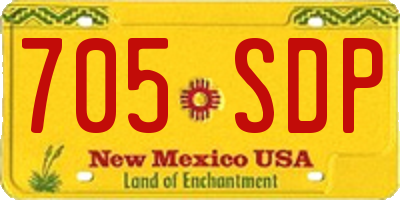 NM license plate 705SDP