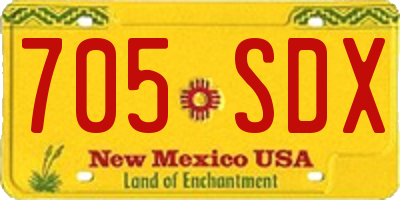 NM license plate 705SDX