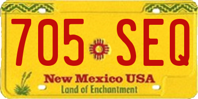 NM license plate 705SEQ