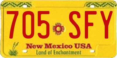 NM license plate 705SFY