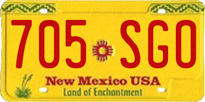 NM license plate 705SGO