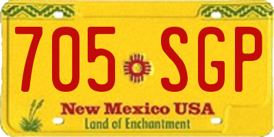 NM license plate 705SGP