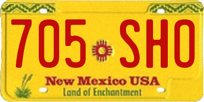 NM license plate 705SHO
