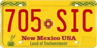NM license plate 705SIC
