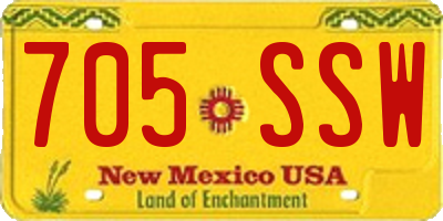 NM license plate 705SSW