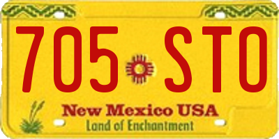 NM license plate 705STO
