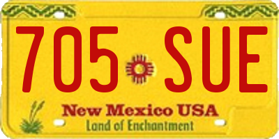 NM license plate 705SUE