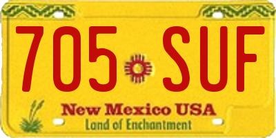 NM license plate 705SUF
