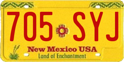 NM license plate 705SYJ