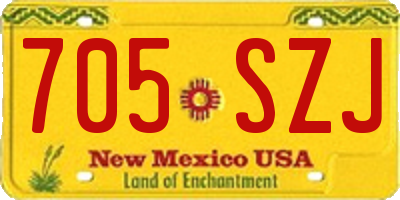 NM license plate 705SZJ