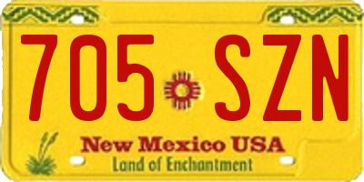 NM license plate 705SZN