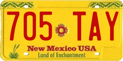 NM license plate 705TAY