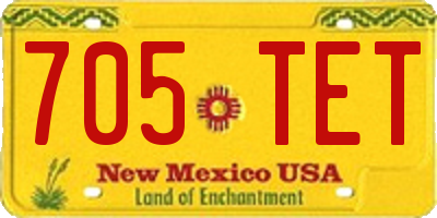 NM license plate 705TET