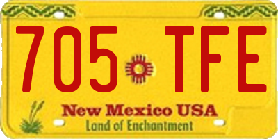 NM license plate 705TFE
