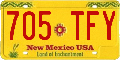 NM license plate 705TFY