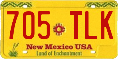 NM license plate 705TLK