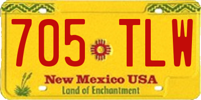 NM license plate 705TLW