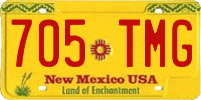 NM license plate 705TMG