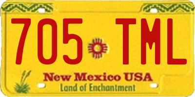 NM license plate 705TML