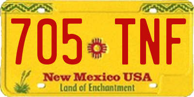NM license plate 705TNF