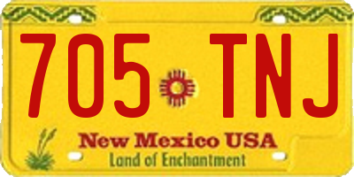 NM license plate 705TNJ
