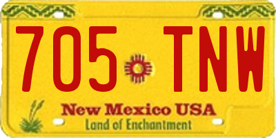 NM license plate 705TNW