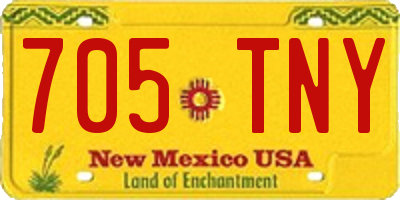 NM license plate 705TNY