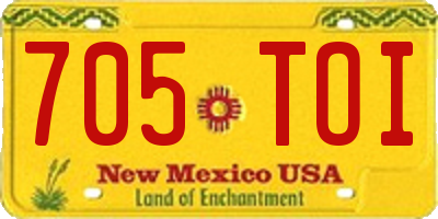 NM license plate 705TOI