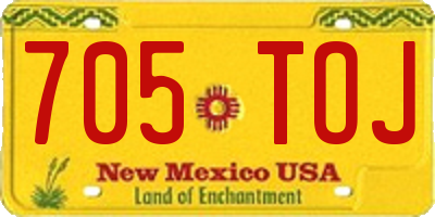 NM license plate 705TOJ