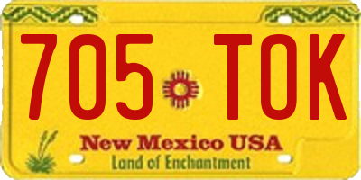 NM license plate 705TOK