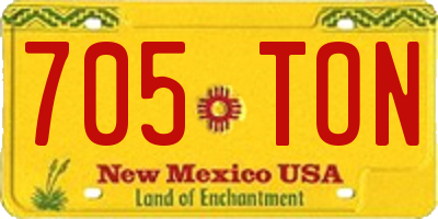 NM license plate 705TON