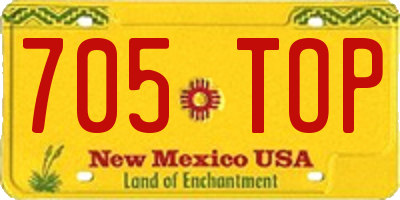NM license plate 705TOP