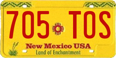 NM license plate 705TOS