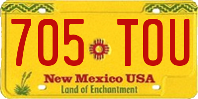 NM license plate 705TOU