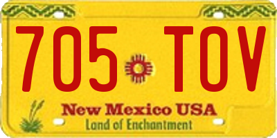 NM license plate 705TOV