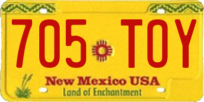 NM license plate 705TOY