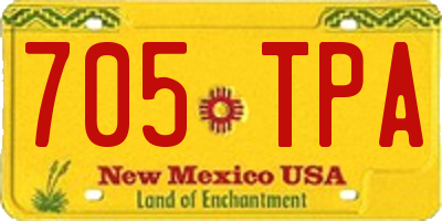 NM license plate 705TPA