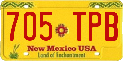 NM license plate 705TPB