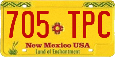 NM license plate 705TPC