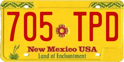 NM license plate 705TPD