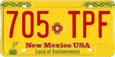 NM license plate 705TPF