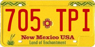 NM license plate 705TPI