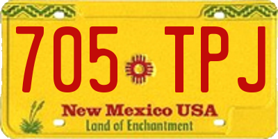 NM license plate 705TPJ