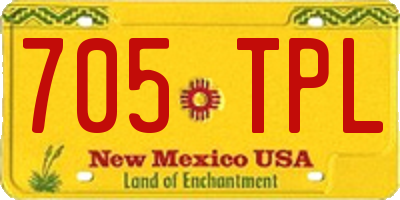 NM license plate 705TPL
