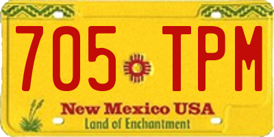 NM license plate 705TPM